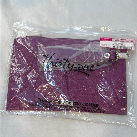 Thirty-One Jewell, Vibrant Purple Pouch Wristlet Clutch, NWT - Picture 1 of 8